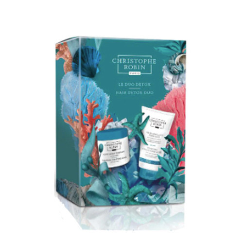 Christophe Robin Hair Detox Duo Plaukų priežiūros rinkinys jautriai ar riebiai galvos odai, 75ml + 40ml + 12ml
