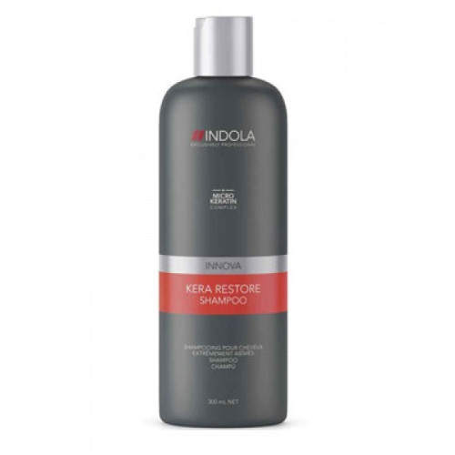 Ypač pažeistų plaukų šampūnas su keratinu Indola Kera Restore 300ml