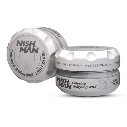 Nishman Coloring & Styling Wax Light Silver C1 Plaukus dažantis formavimo vaškas, 100ml