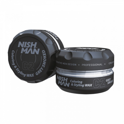 Nishman Coloring & Styling Wax Grey Smoked C2 Plaukus dažantis formavimo vaškas, 100ml
