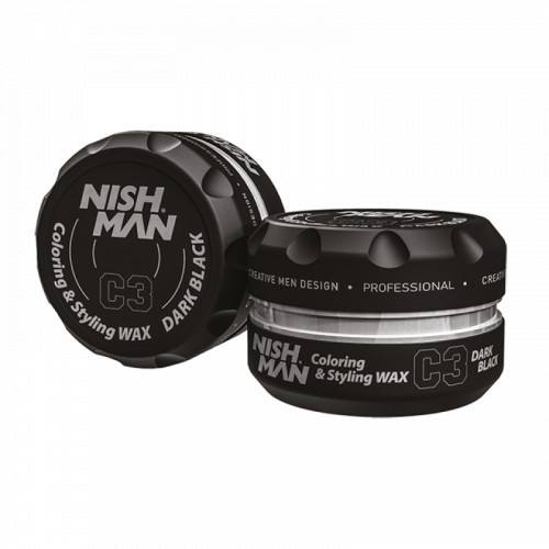 Nishman Coloring & Styling Wax Dark Black C3 Plaukus dažantis formavimo vaškas, 100ml