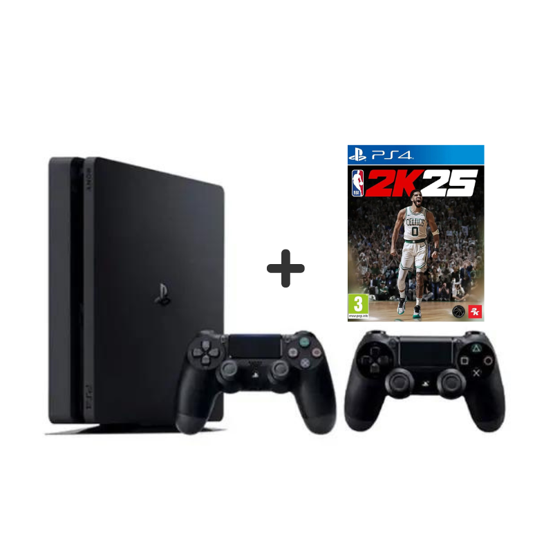 SONY PLAYSTATION 4 SLIM 500 GB SU DVIEM PULTELIAIS + NBA 2K25