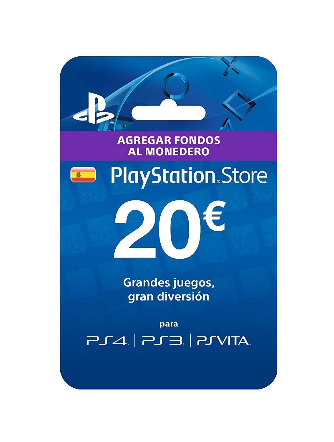 20 Eur. Ispanijos regionui Playstation Network Kortelė