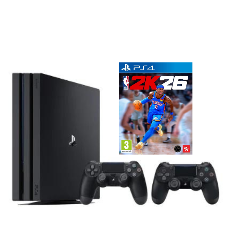 SONY PLAYSTATION 4 PRO SU DVIEM PULTELIAIS + NBA 2K26