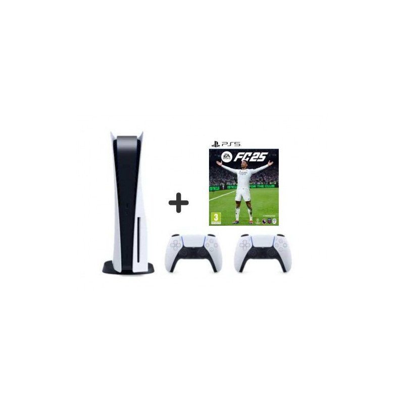 SONY PLAYSTATION 5 DISC 825GB + FC25 + PAPILDOMAS PULTELIS
