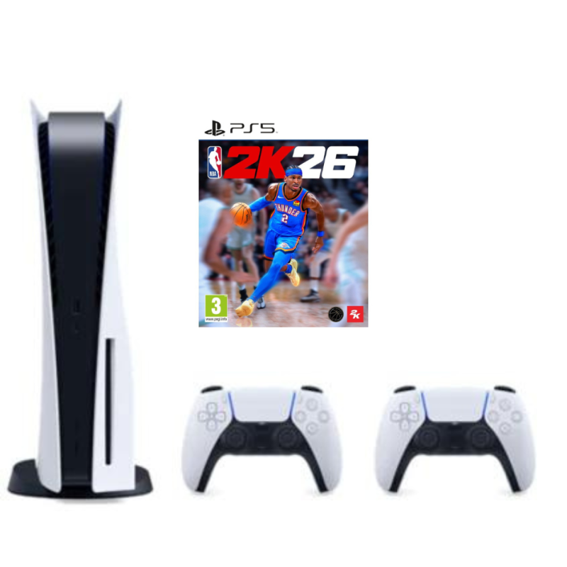SONY PLAYSTATION 5 DISC SU DVIEM PULTELIAIS + NBA 2K26