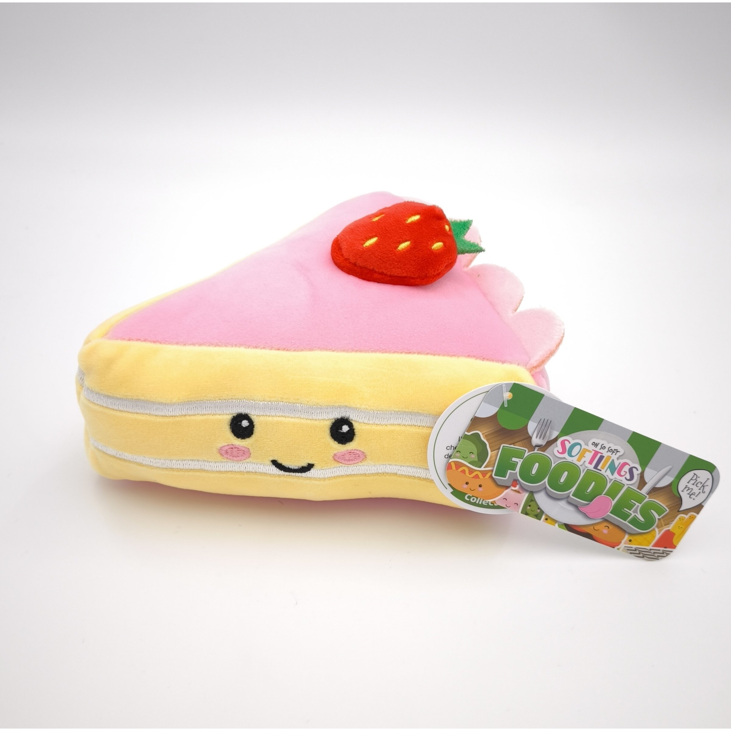 Softlings Foodies minkštas pliušinis braškinis tortas 16 cm