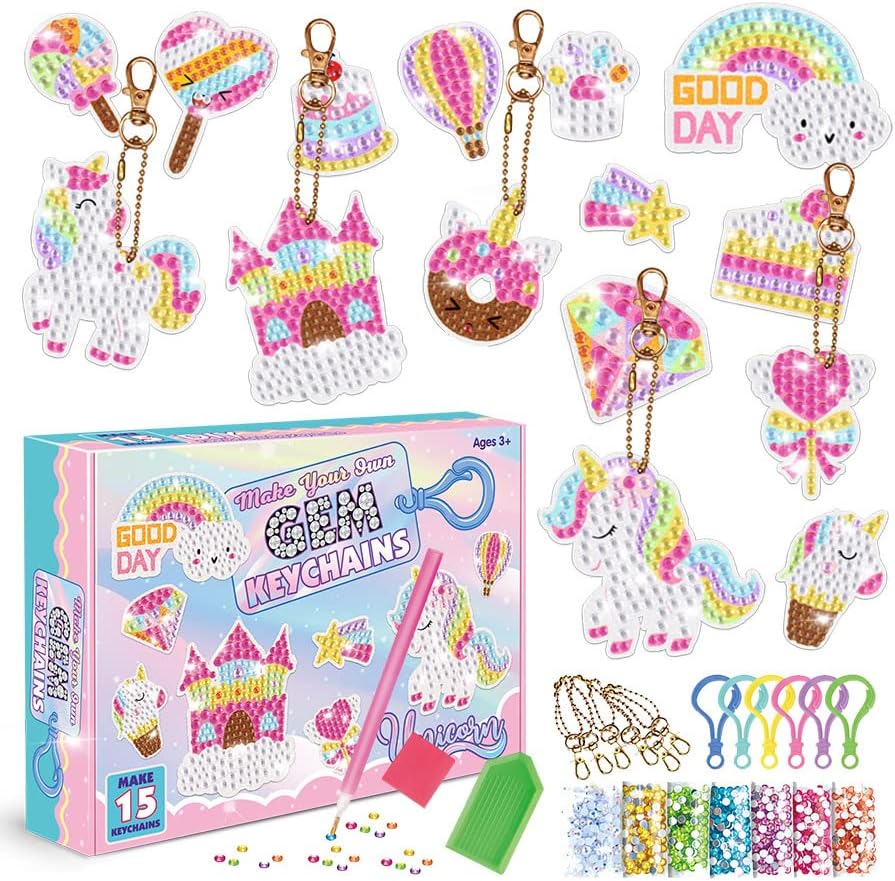 Deimantinės mozaikos pakabukai 15 vnt. UNICORN