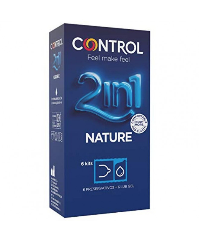 CONTROL DUO NATURA 2-1 PRESERVATIVE + GEL 6 UNITS