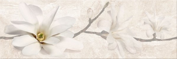CERSANIT Plytelių keraminis dekoras STONE FLOWERS BEIGE 25 x 75 cm