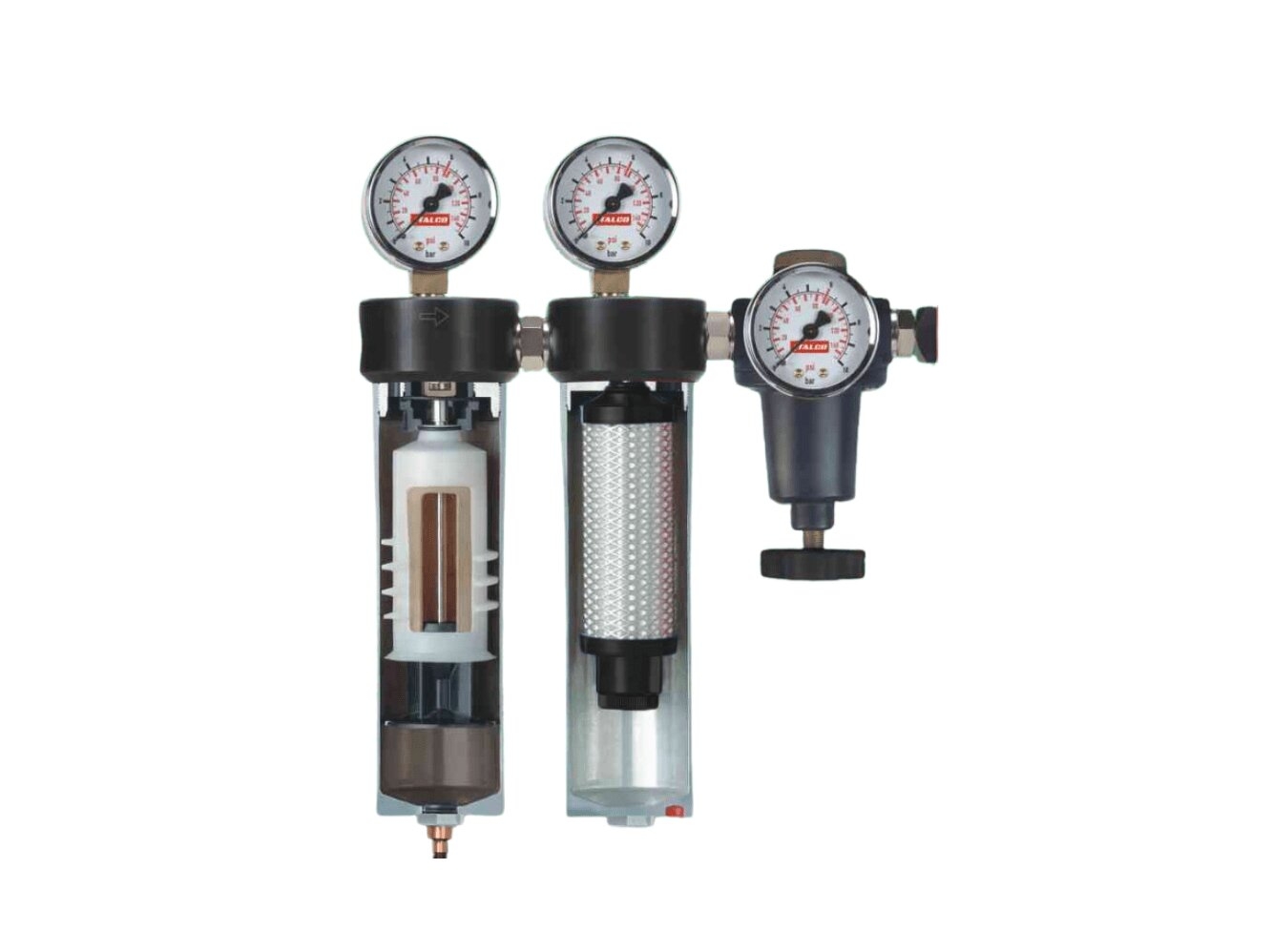 ITALCO Drėgmės filtras su oro reguliatorium dviejų pakopų 2300l/min (AC6002)