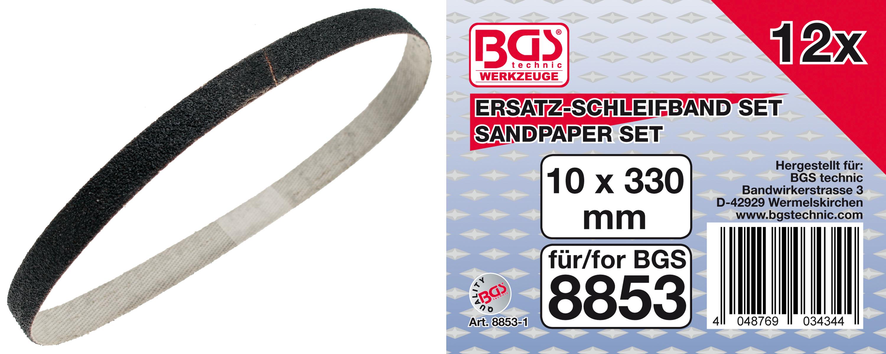 Šlifavimo diržas / juosta | 10 mm x 330 mm | 12 vnt. BGS 8853 (8853-1)