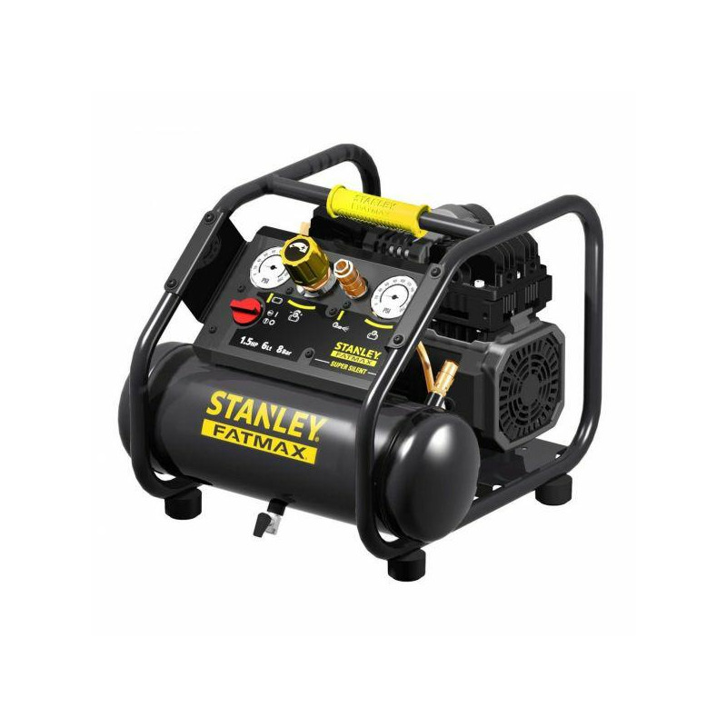 B2BR304STF579 STANLEY KOMPRESORIUS BE ALYVOS. 6L/1,5HP/8BR 160l/min. TYLUSIS FATMAX