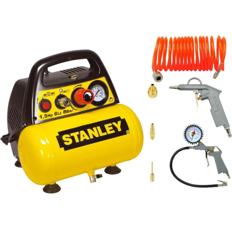 C6BB304STN071 STANLEY KOMPRESORIUS BE ALYVOS. 6L+PNE RINKINYS
