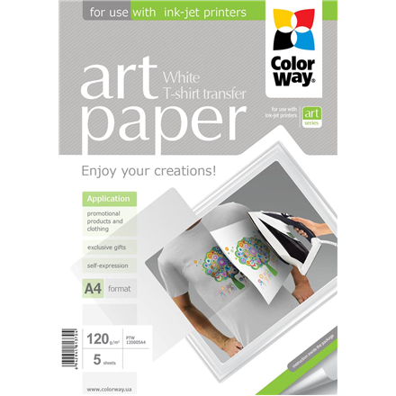 Popierius ART  120 g/m²  A4  Photo Paper T-shirt transfer (white)