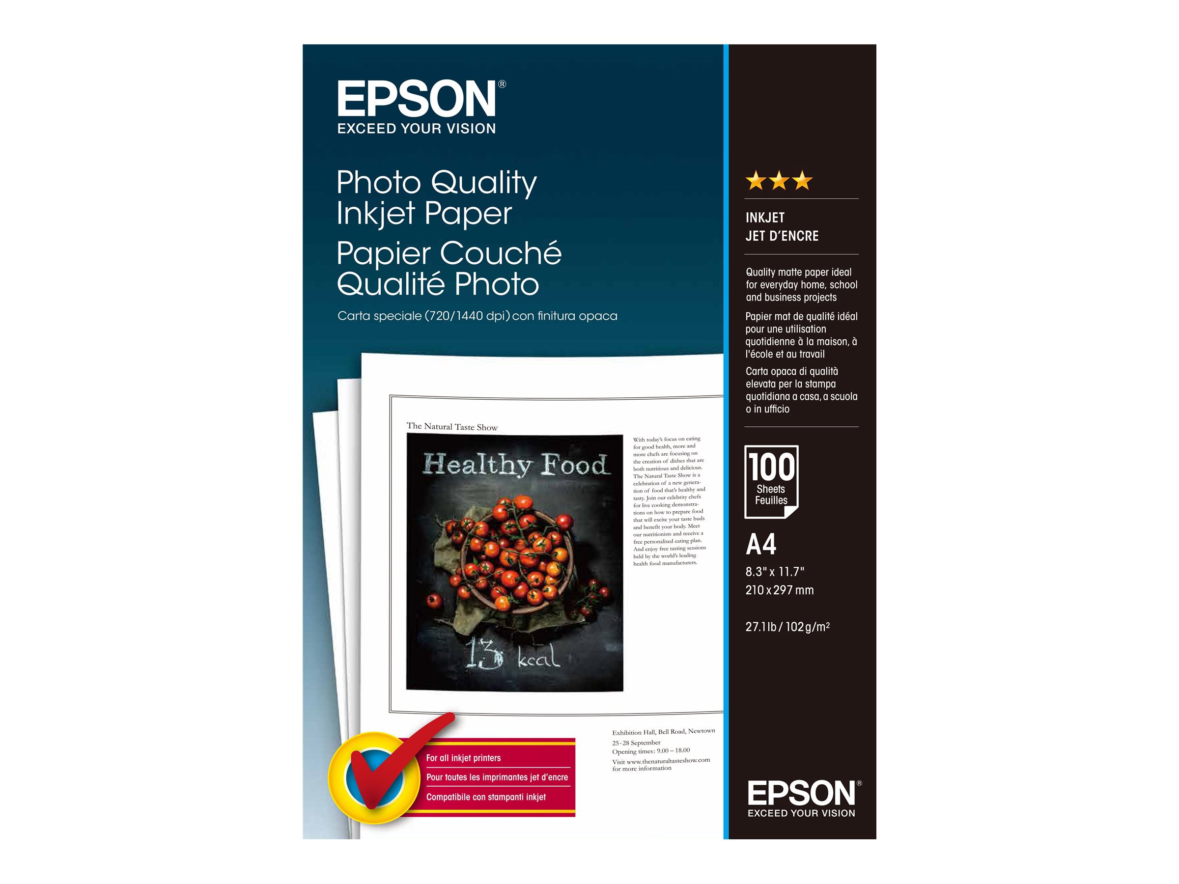 Fotopopierius Epson A4 Quality In.100 Sh