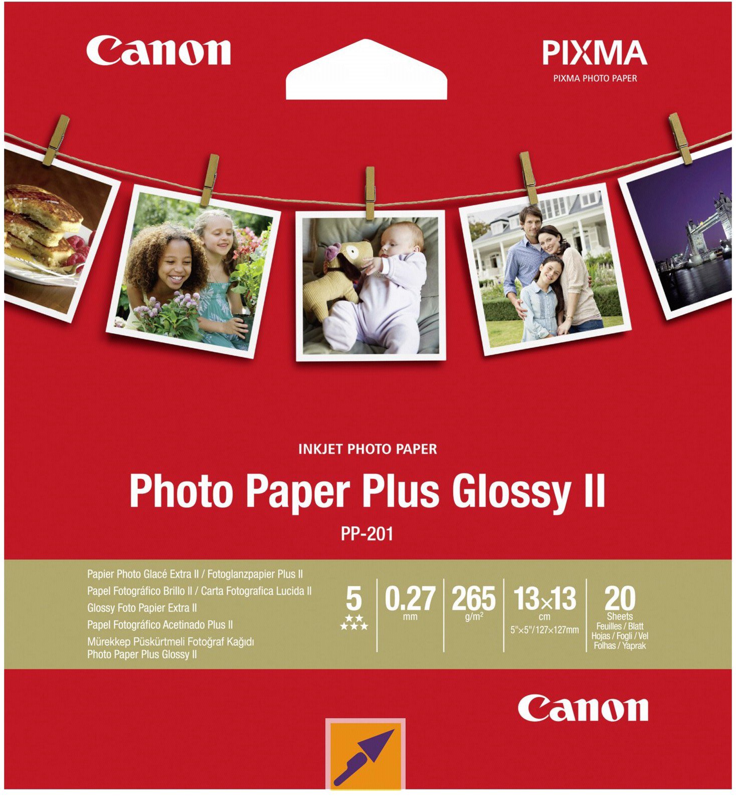 Popierius CANON photo paper PP-201 13x13 glossy 265g 20 sheets