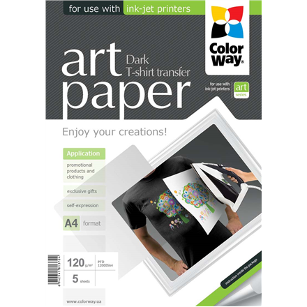 Popierius ART T-shirt transfer (dark)  120 g/m²  A4  A4  Photo Paper