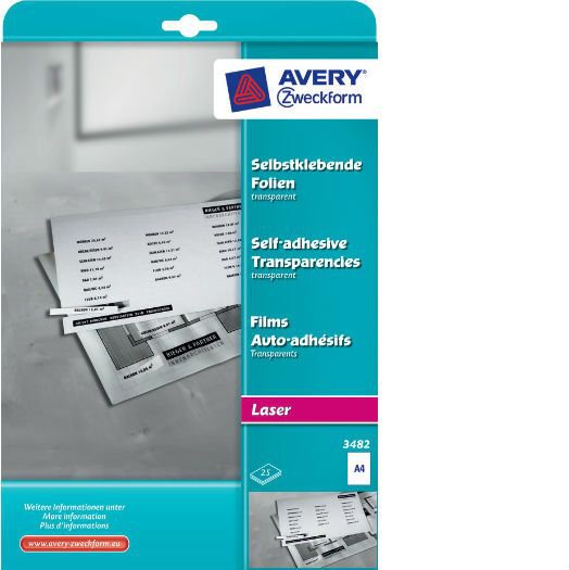 Avery Zweckform A4 laser film transparent 25 sheets