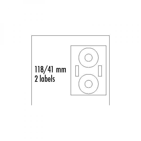 Logo labels on CD 118/41mm, A4, matte, white (5789)
