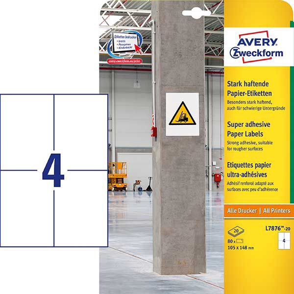 Avery Zweckform TYK.ZF L7876-20 PAPER FOR HARD POW - L7876-20