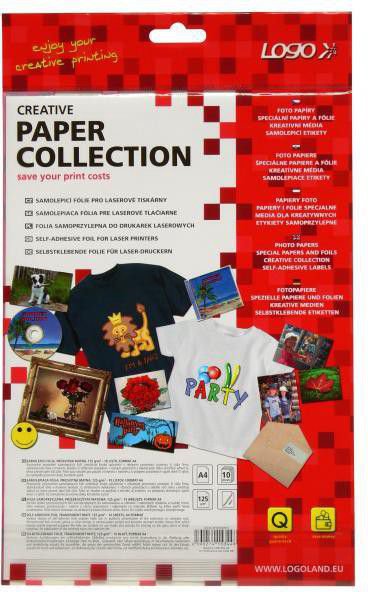 Logo Self-adhesive foil, transparent, matte, A4, 125 g/m2, 10 sheets (15344)