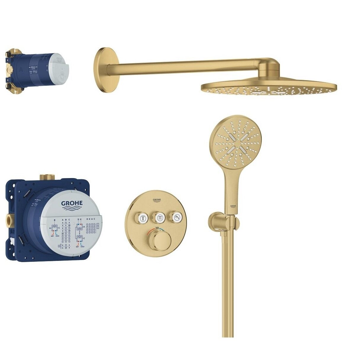 Grohe potinkinė dušo sistema Grohtherm SmartControl su galva SmartActive 310 34863GN0