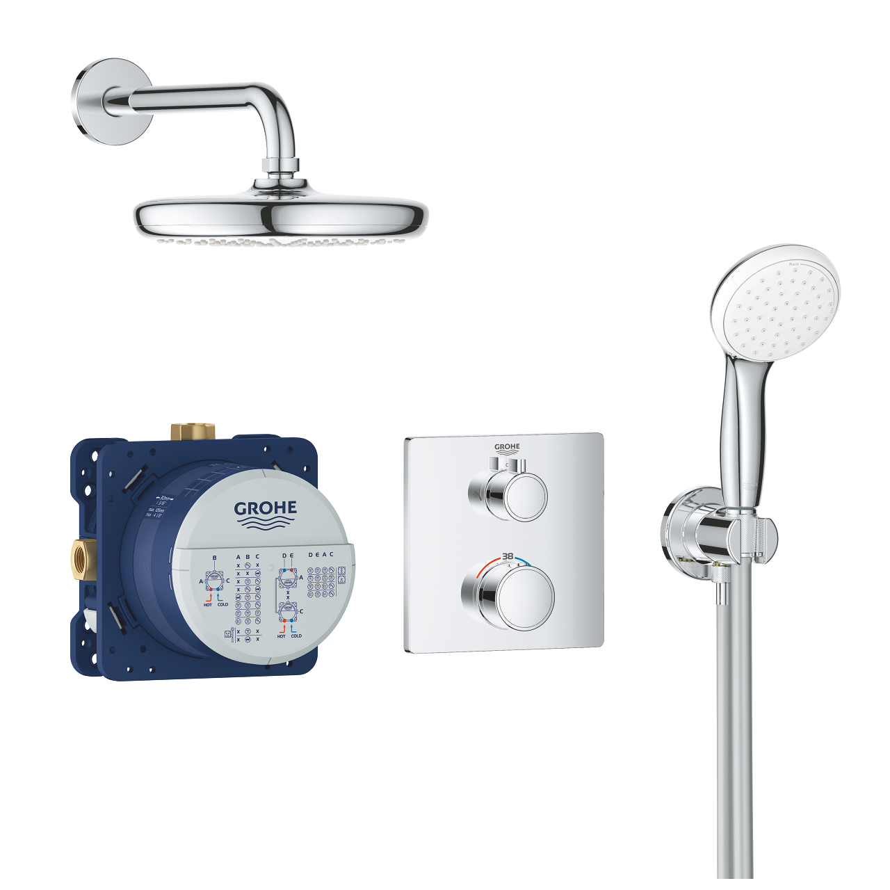 Potinkinė termostatinė dušo sistema Grohe Tempesta 210