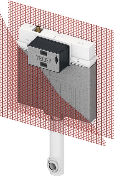 TECEbox WC bakelis mūro sienai, gylis 8 cm, (sn.k.*9370007) pastatomai keramikai