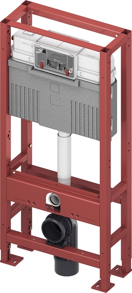 TECEconstruct unitazo modulis su keturiomis tvirtinimo kojomis ir Uni vandens bakeliu