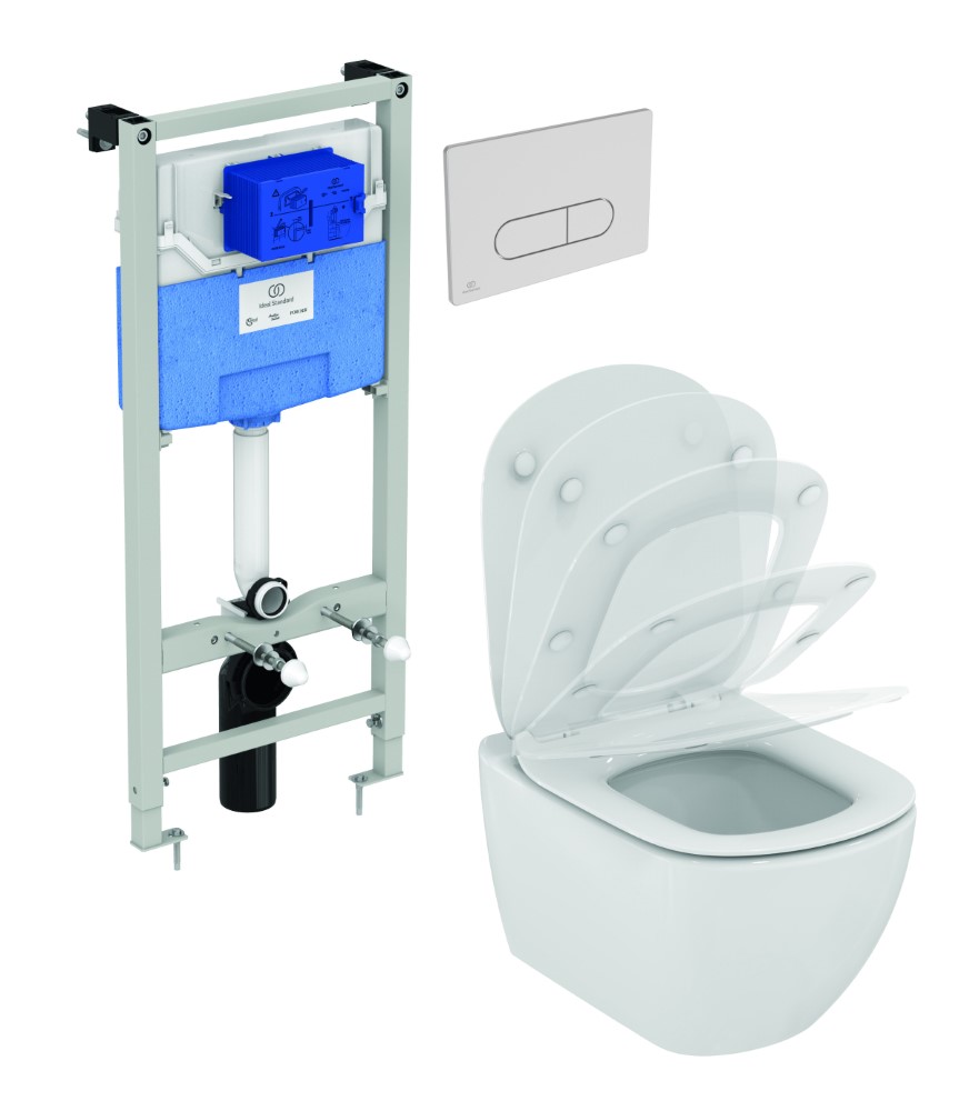 WC rėmo komplektas Ideal Standard ProSys, su WC Tesi Aquablade ir soft-close dangčiu