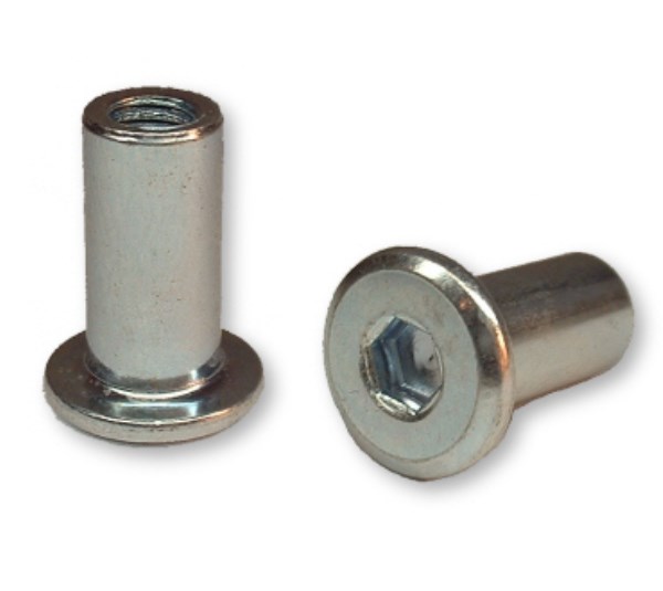 Veržlė baldinė M 6 mm geltonai cinkuota