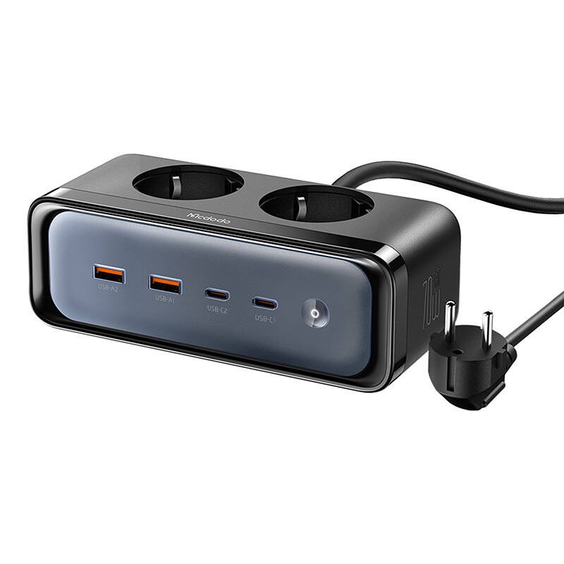 Maitinimo juosta su 2 lizdais 6in1, 2x USB-C, 2x USB-A "Mcdodo CH-4610", ES (juoda)