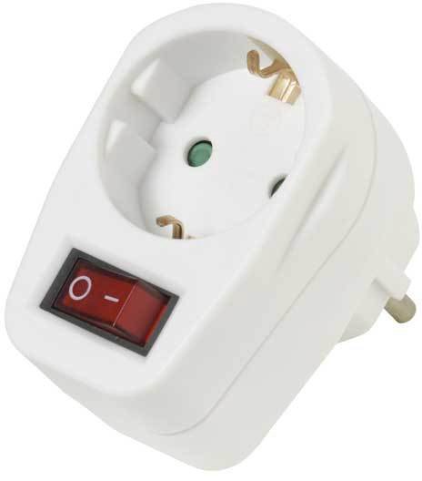 Vivanco Schuko adapter with switch (22396)