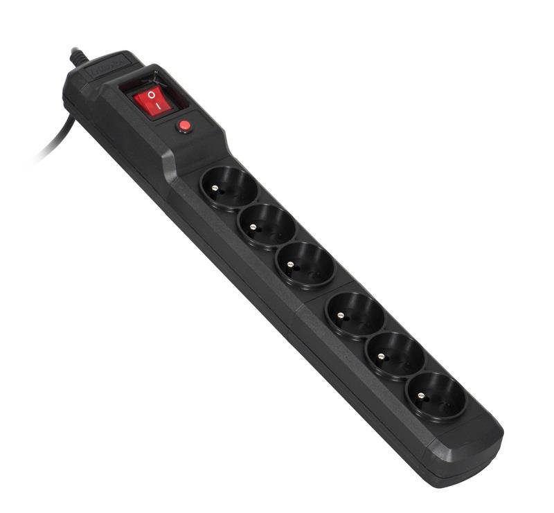 Šakotuvas Activejet COMBO 6GN 3M black power strip with cord