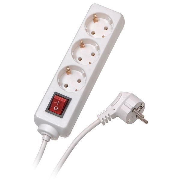 Vivanco extension cord 3 sockets 1.4m with switch, white (28256)