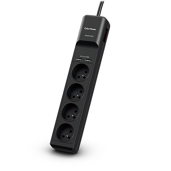 CyberPower Tracer III P0420SUD0-FR surge protector 4 AC outlet(s) 200 - 250 V 1.8 m Black