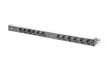 Ilgiklis Digitus Aluminum Outlet Strip with overload protection  DN-95405  Sockets quantity 12