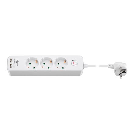 Šakotuvas Goobay 41264 3-Way Power Strip with Switch and USB  Sockets quantity 3