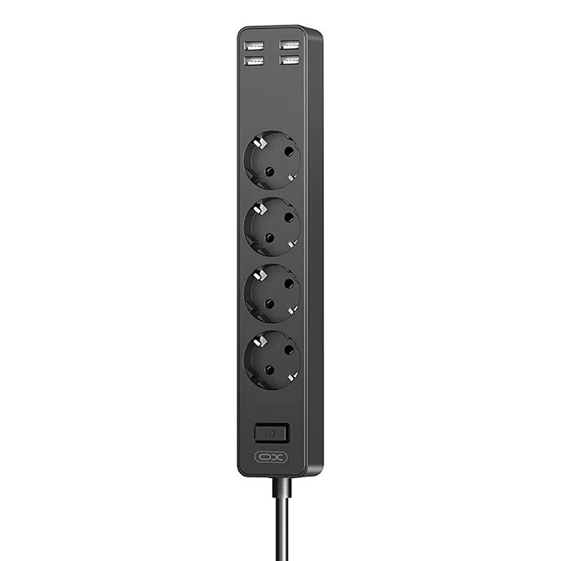 XO WL10 4USB maitinimo juosta 1,8 m (juoda)