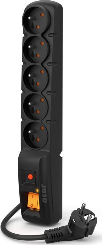 Power strip Acar F5 overvoltage 5 sockets 1 m black (W2051)