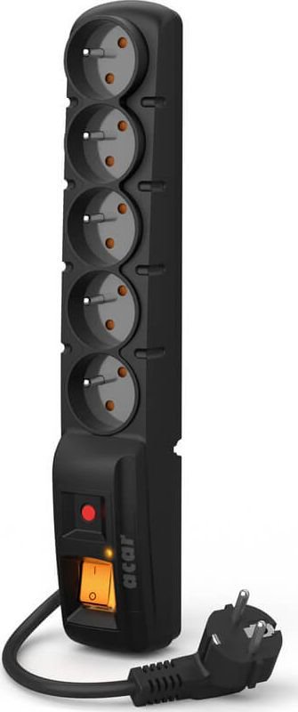 Power strip Acar F5 PRO overvoltage 5 sockets 3 m black (W0093)