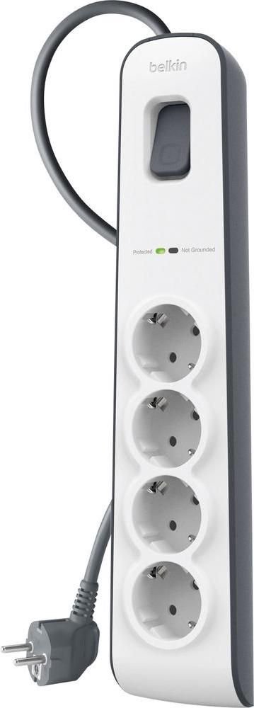Power strip Belkin anti-voltage 4 sockets 2 m white-gray (BSV400VF2M)