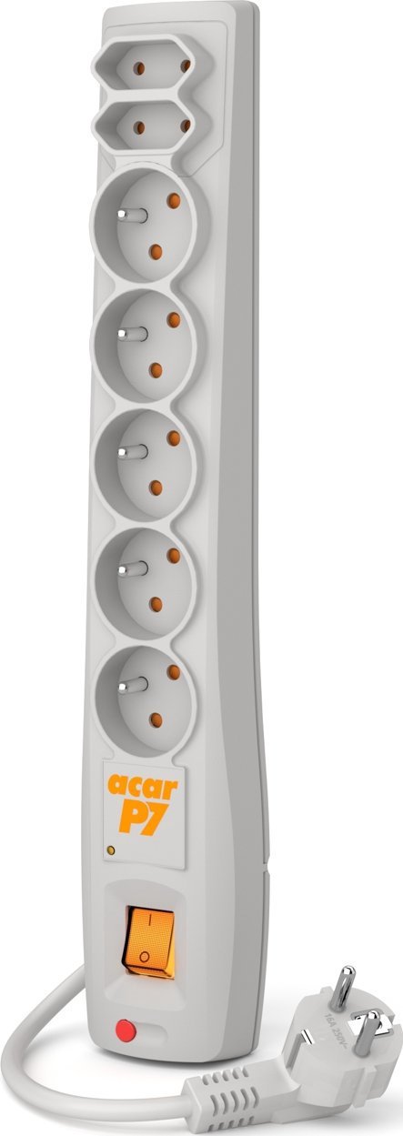 Power strip Acar P7 overvoltage 7 sockets 5 m grey (W0119)