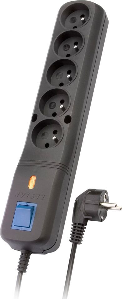 Power strip Lestar LF-530WA 5+ overvoltage 5 sockets 3 m black (LF530WAGABL3m)
