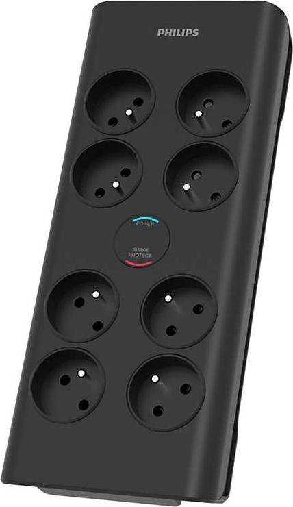 Power strip Philips 8 sockets 2 m black (29770)
