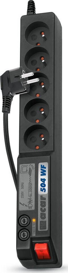 Power strip Acar 504WF overvoltage 5 sockets 5 m black (W0075)