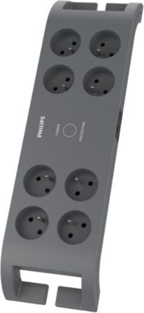 Power strip Philips overvoltage 8 sockets 2 m grey (SPN3180A/60)