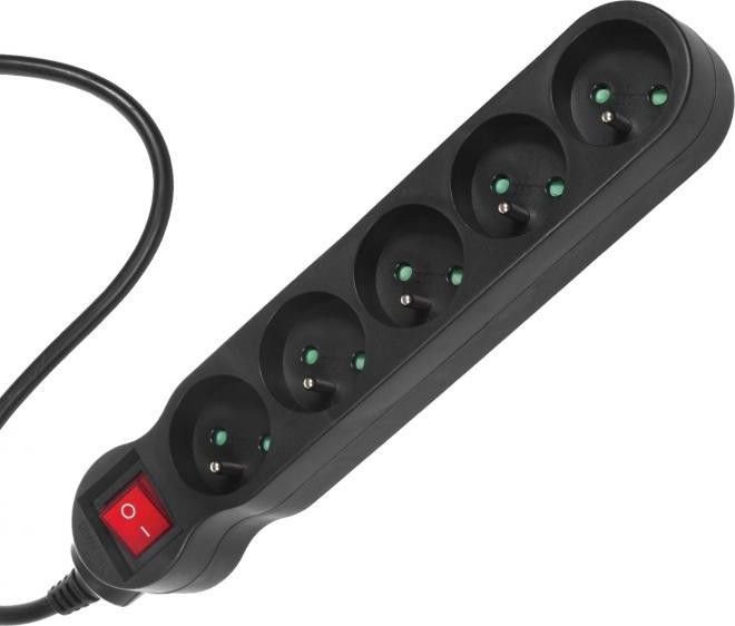 Power strip Maclean Energy 5 sockets 5 m black (MCE185)