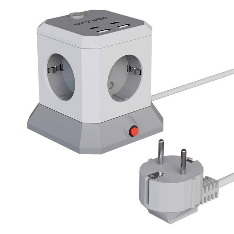 "BlitzWolf" plėstuvas BW-EC1 4xAC 2xUSB-A 2xUSB-C